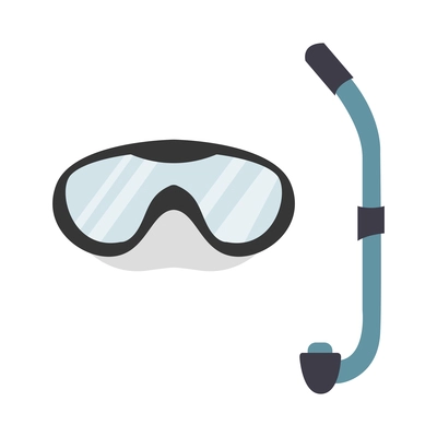 Flat icon with diving mask isolated vector illustration