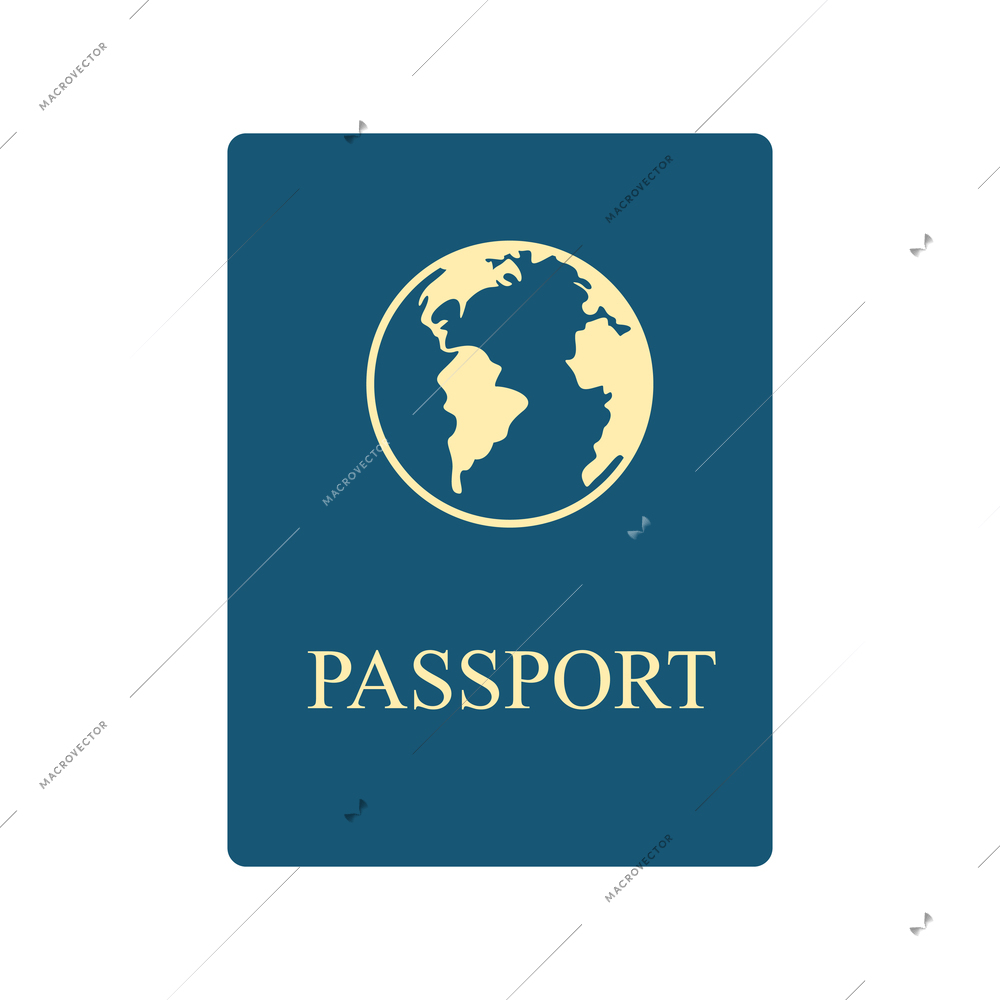 Passport color icon in flat style vector illustration