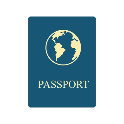 Passport color icon in flat style vector illustration