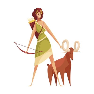 Greek gods mythical creatures composition with isolated human character of ancient god vector illustration