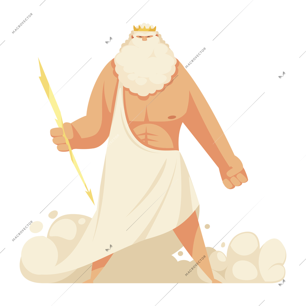 Greek gods mythical creatures composition with isolated human character of ancient god vector illustration