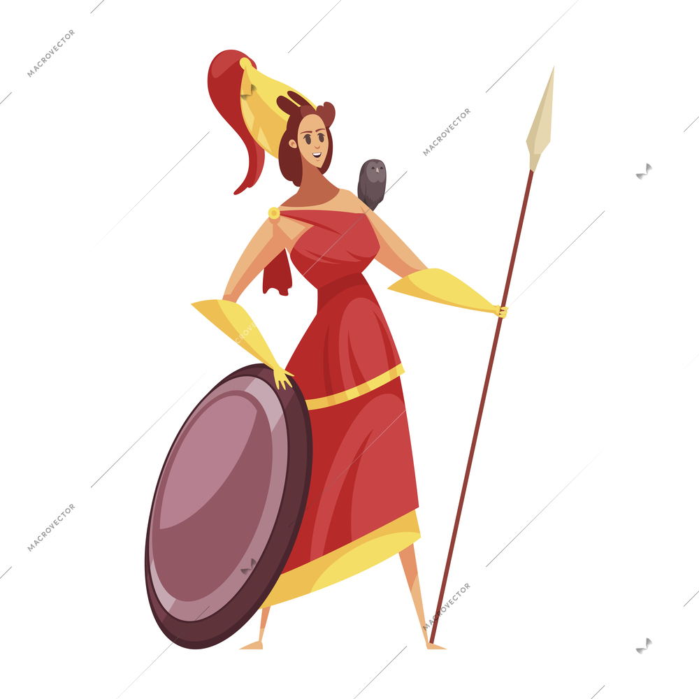 Greek gods mythical creatures composition with isolated human character of ancient god vector illustration