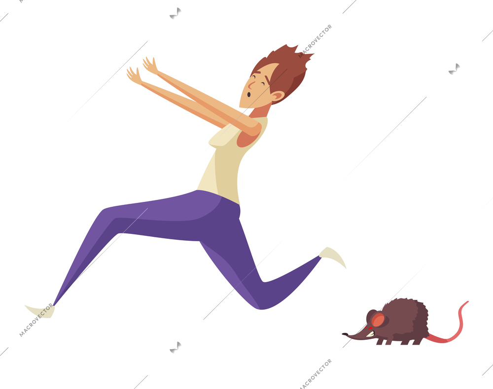 People run composition with isolated doodle style character of running person vector illustration