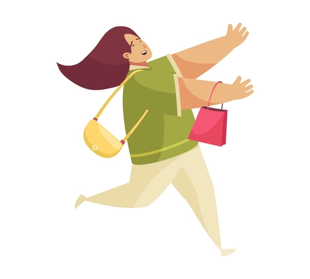 People run composition with isolated doodle style character of running person vector illustration