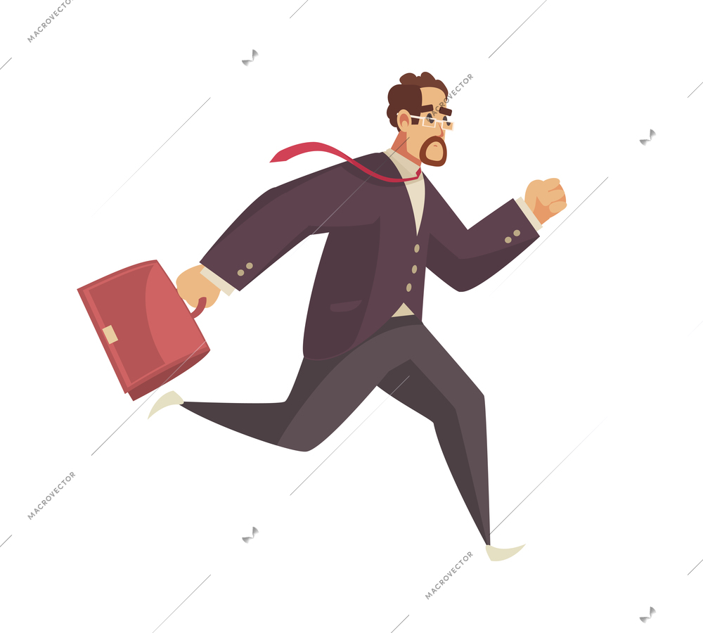 People run composition with isolated doodle style character of running person vector illustration