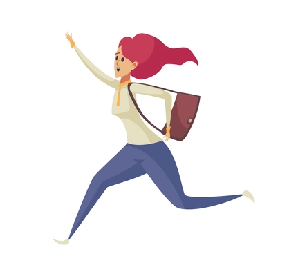 People run composition with isolated doodle style character of running person vector illustration