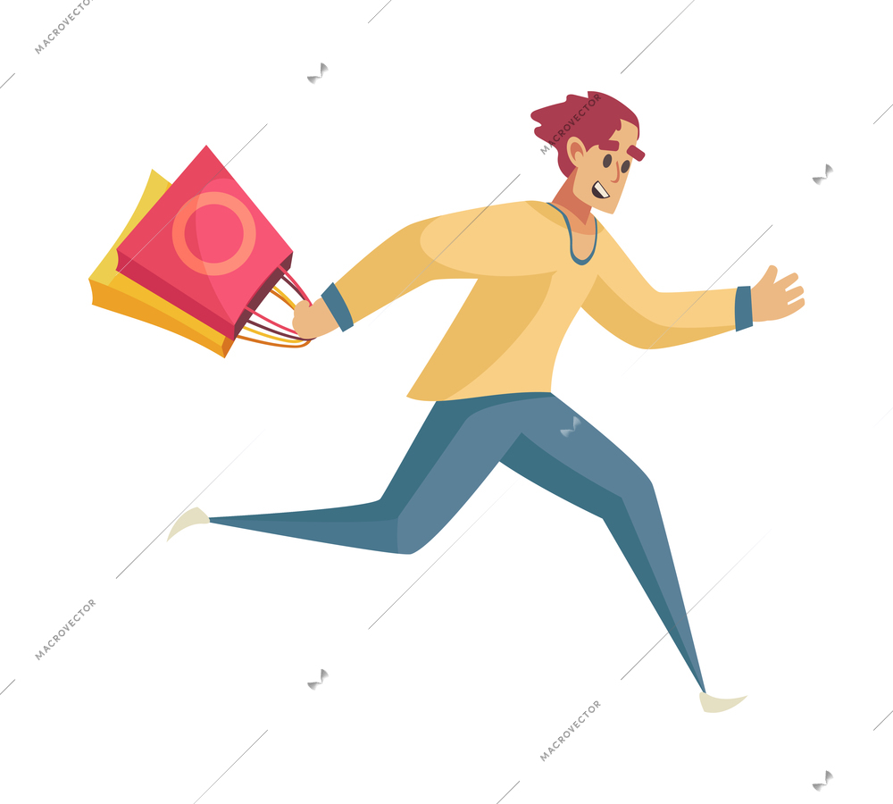 People run composition with isolated doodle style character of running person vector illustration