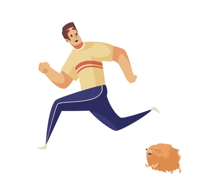 People run composition with isolated doodle style character of running person vector illustration