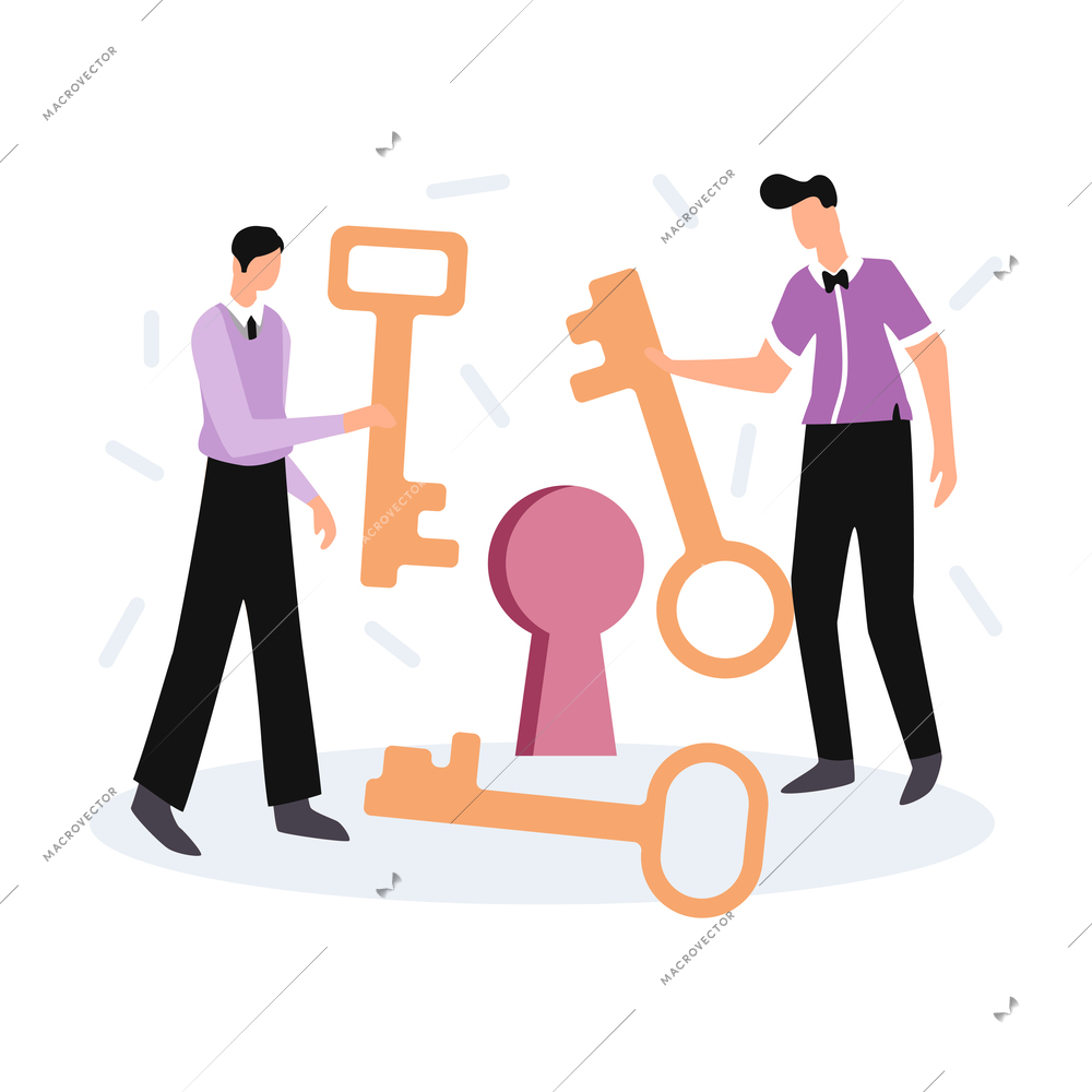 Business analytics chart composition with flat human characters and data optimization marketing icons vector illustration