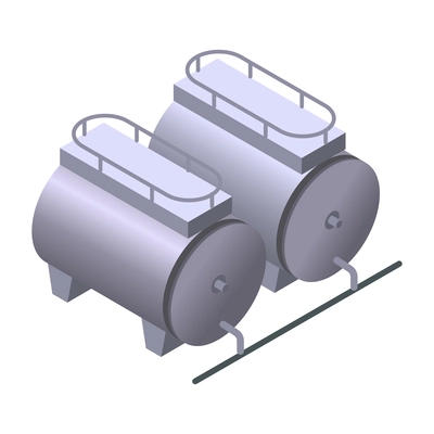 Dairy production isometric composition with isolated image of plant facility vector illustration
