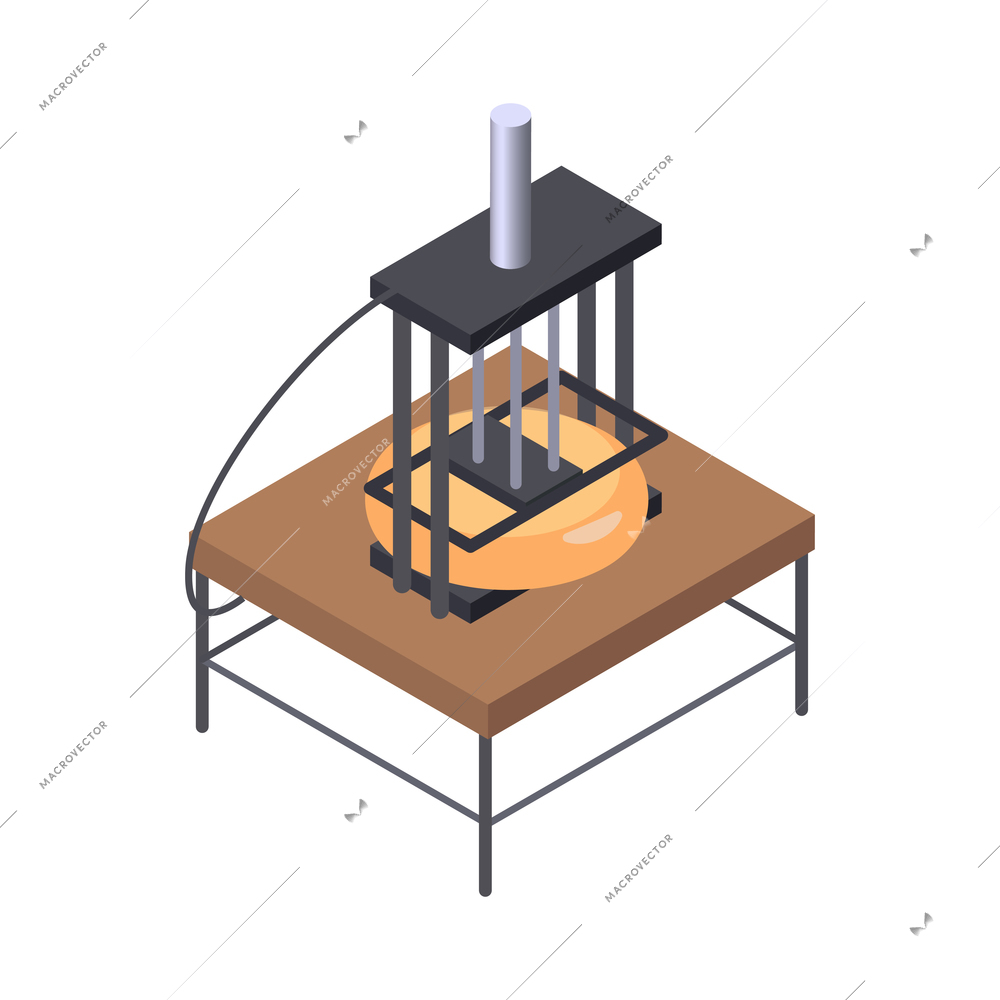 Dairy production isometric composition with isolated image of plant facility vector illustration