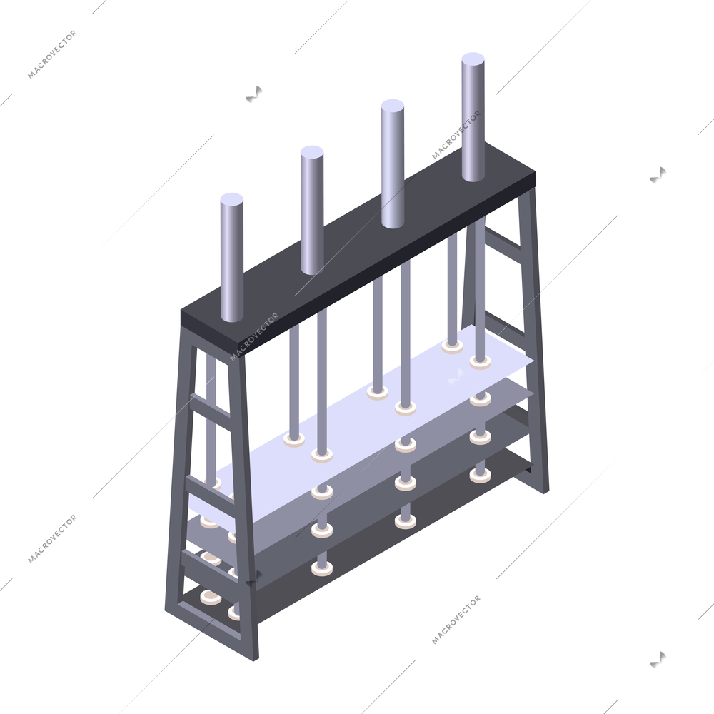 Dairy production isometric composition with isolated image of plant facility vector illustration