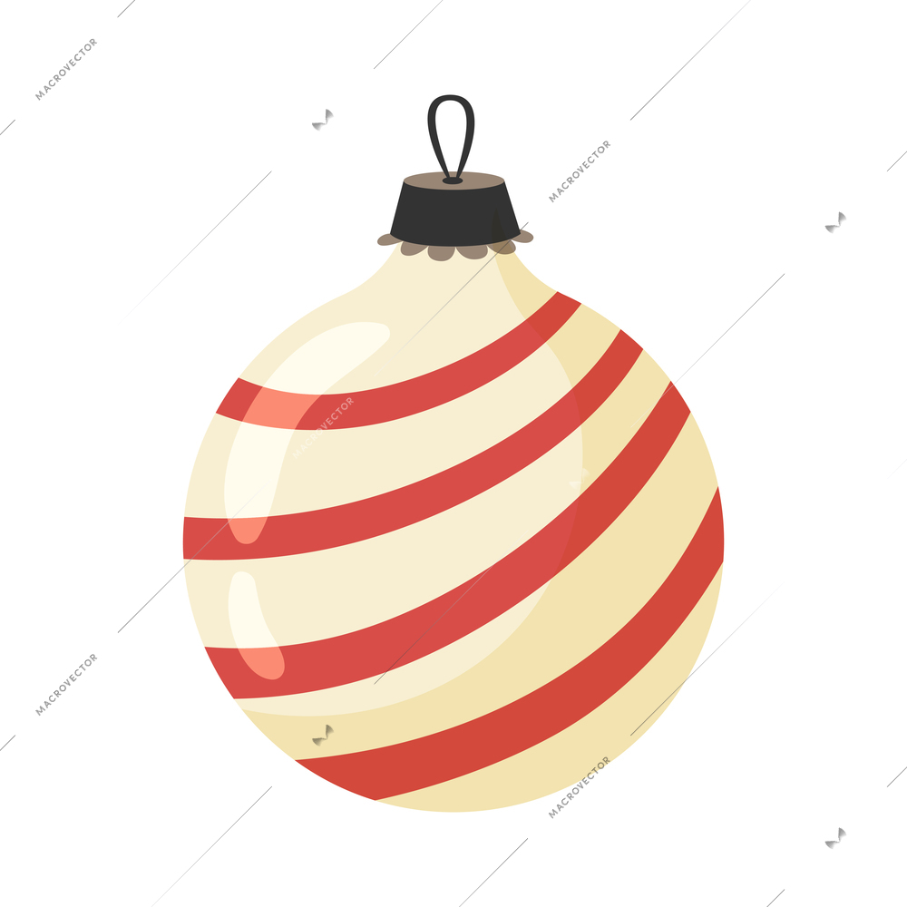 Christmas vintage retro toys composition with isolated image of christmas ball decoration vector illustration