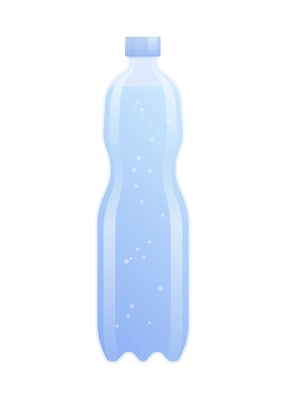 Water filter flat composition with isolated image of plastic bottle of sparkling water vector illustration