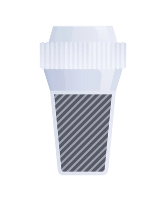 Water filter flat composition with isolated profile view image of plastic water filter vector illustration