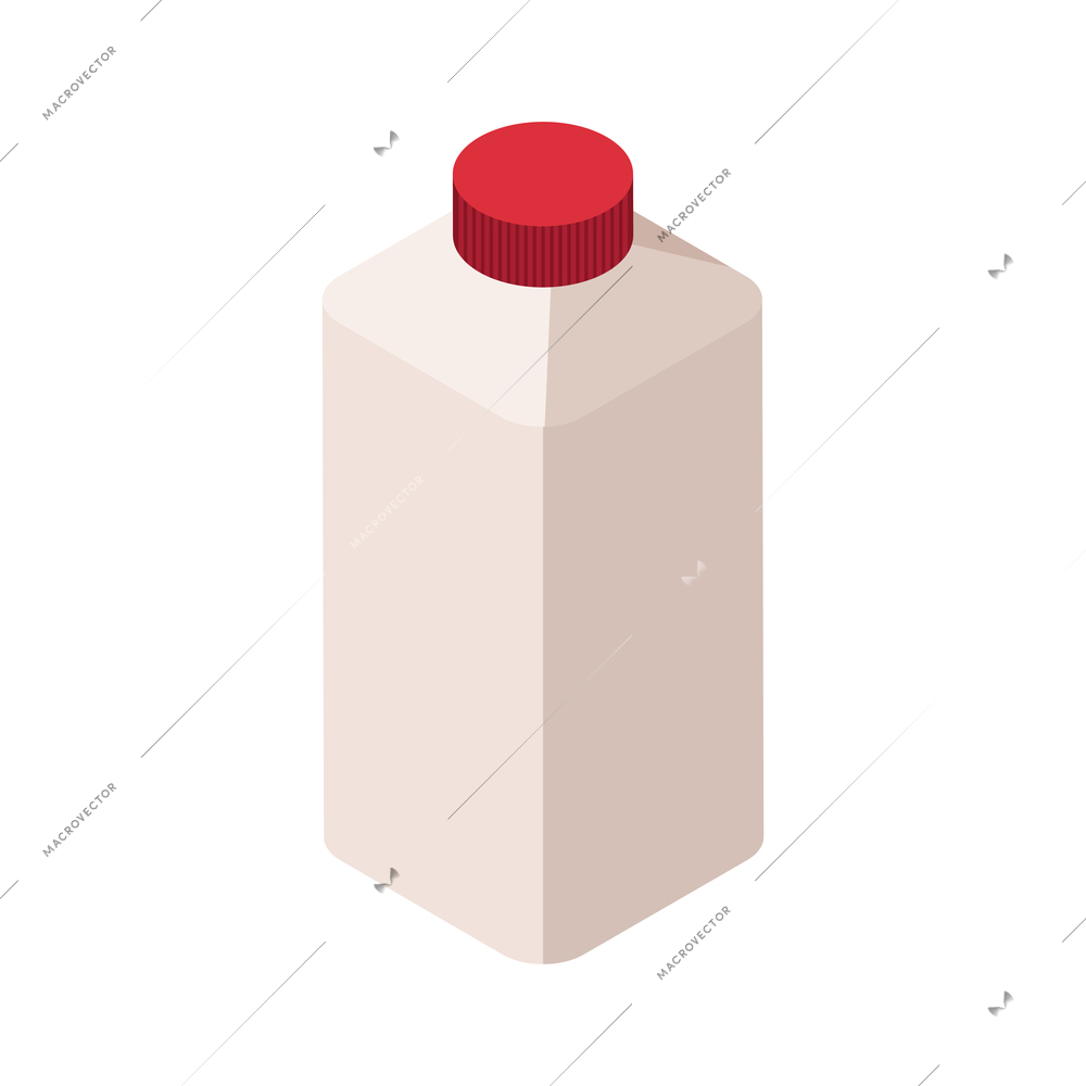 Dairy production isometric composition with isolated image of milk product vector illustration