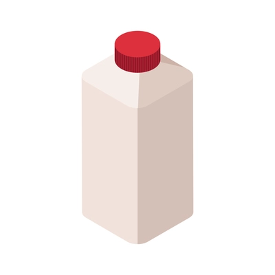 Dairy production isometric composition with isolated image of milk product vector illustration