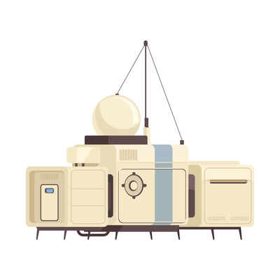 Mars colonization composition with isolated image of modern extraterrestrial module vector illustration