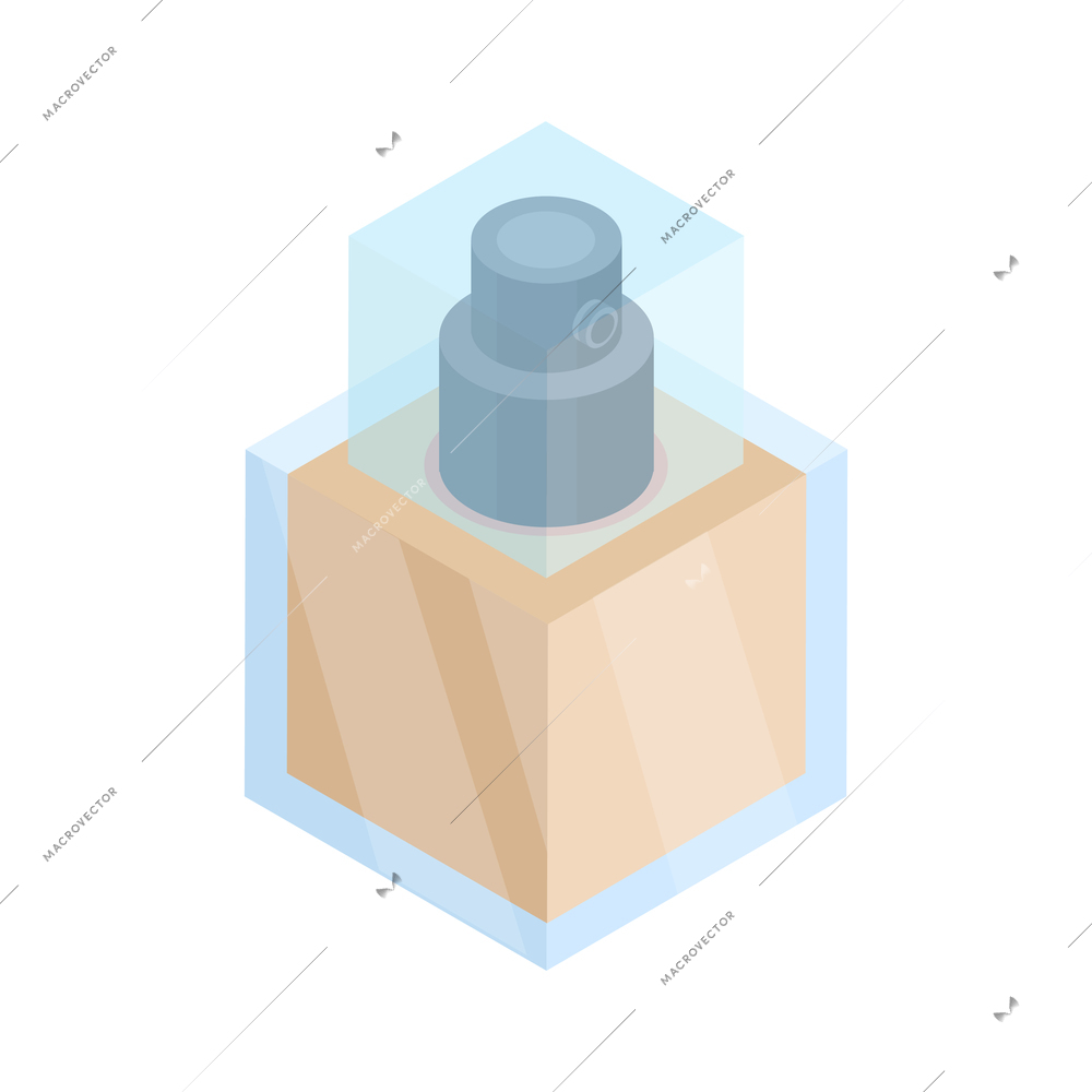 Cosmetics isometric composition with isolated image of cosmetic product on blank background vector illustration