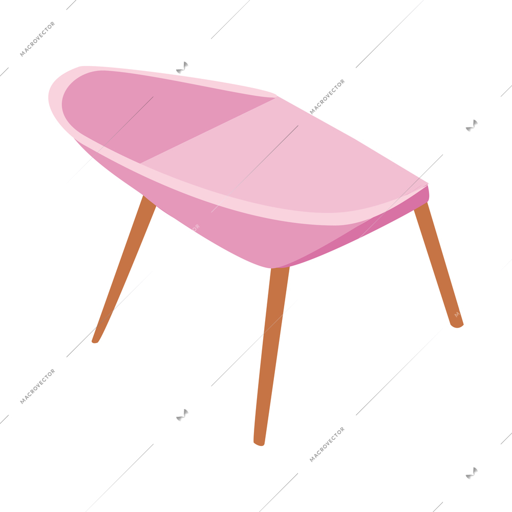 Restaurant and cafeteria interior isometric composition with isolated image of chair vector illustration