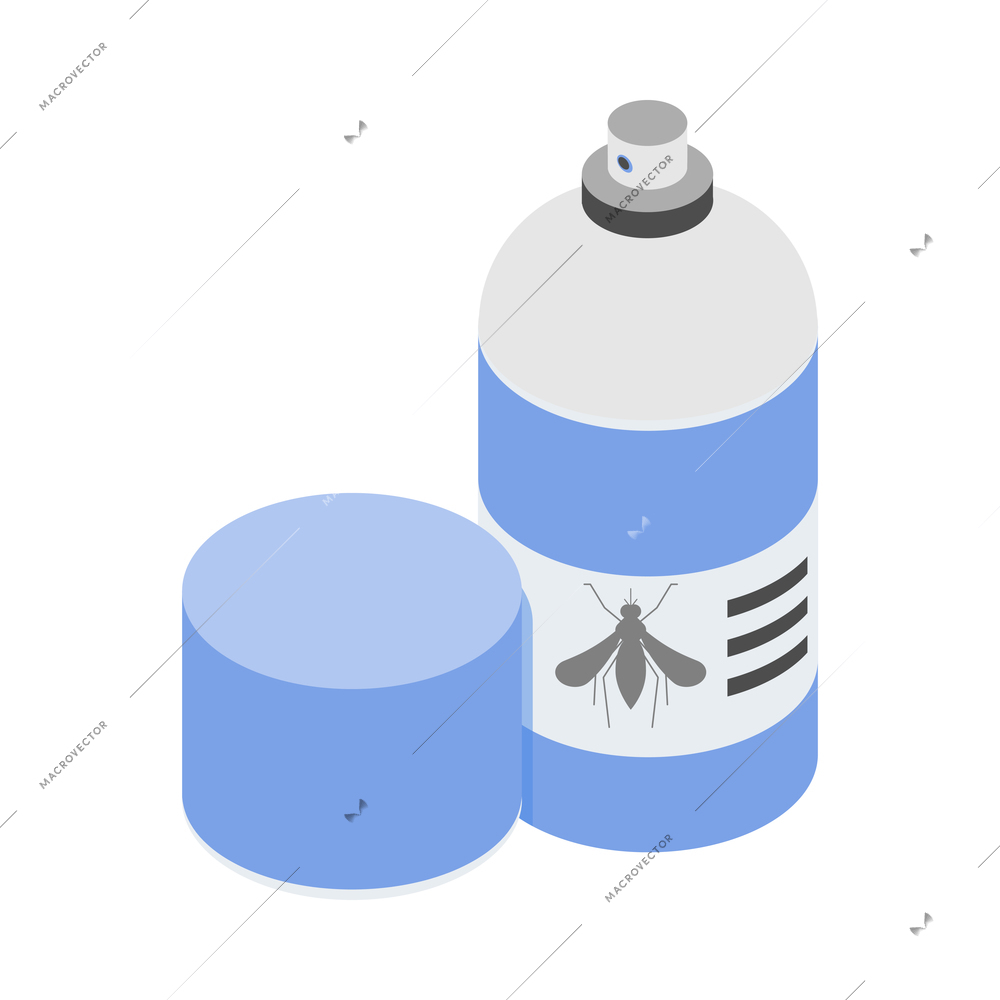 Mosquito protective composition with isolated image of spray bottle on blank background vector illustration