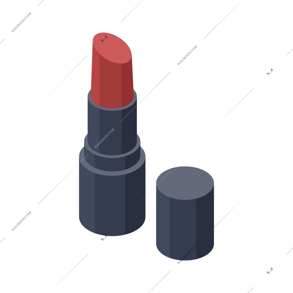 Cosmetics isometric composition with isolated image of cosmetic product on blank background vector illustration