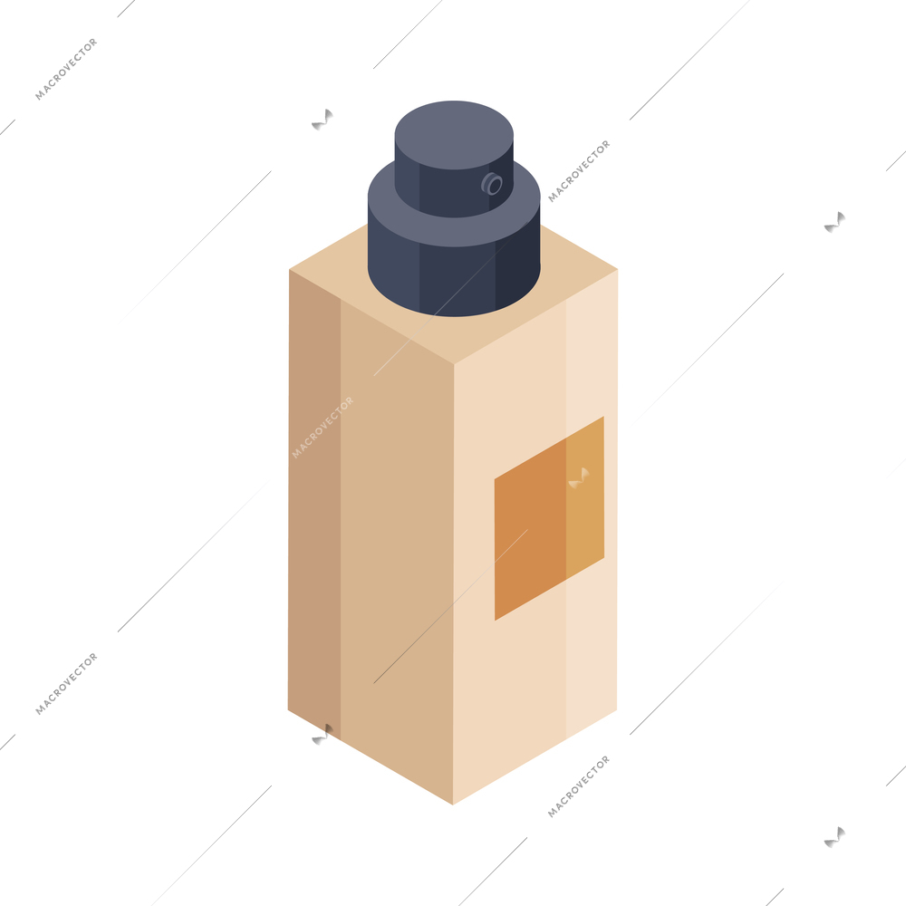 Cosmetics isometric composition with isolated image of cosmetic product on blank background vector illustration