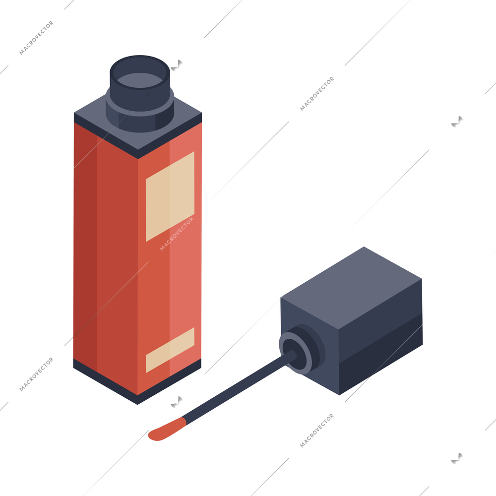 Cosmetics isometric composition with isolated image of cosmetic product on blank background vector illustration