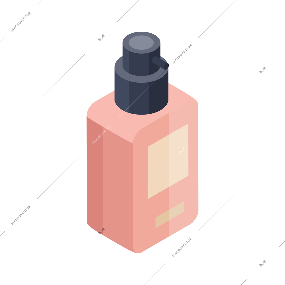Cosmetics isometric composition with isolated image of cosmetic product on blank background vector illustration