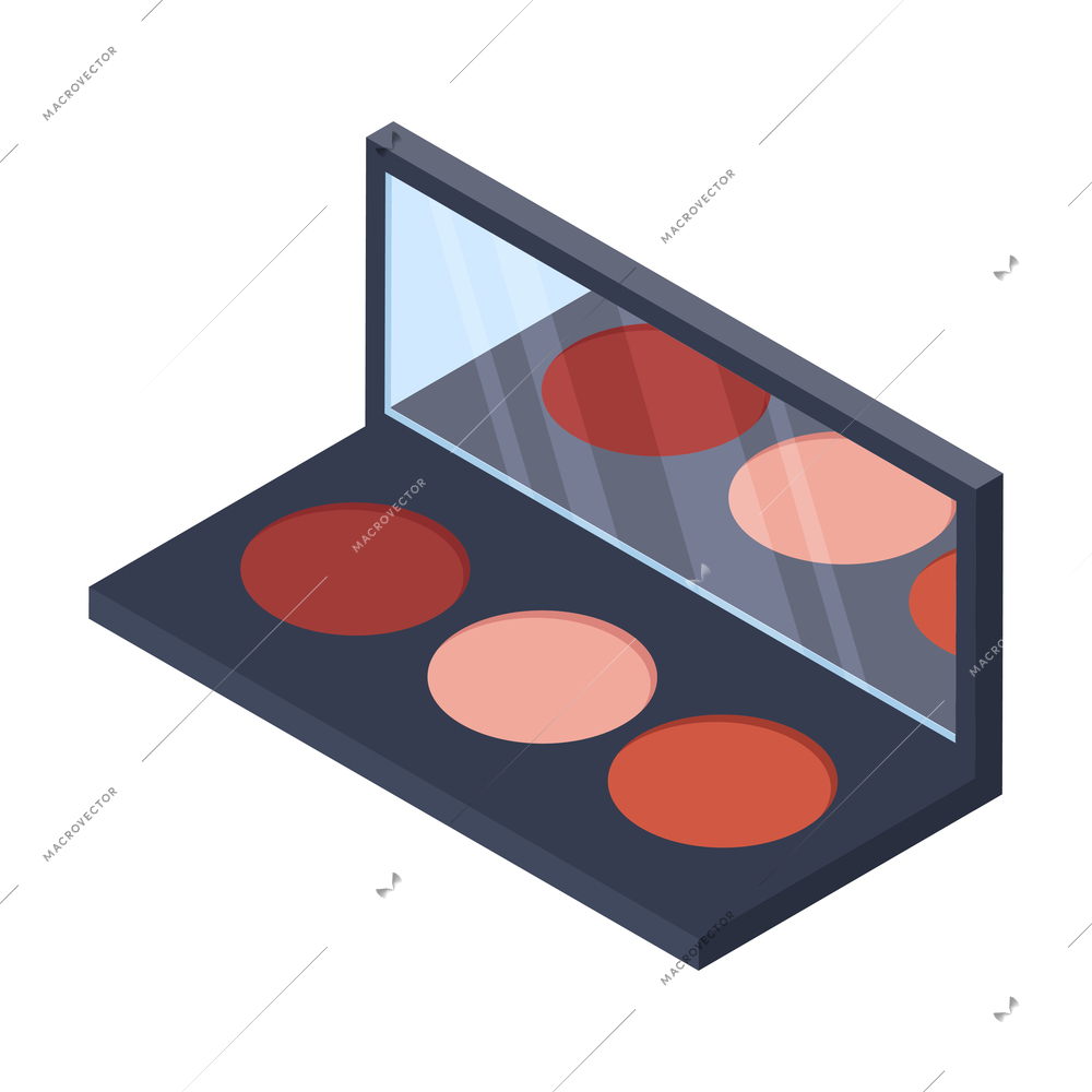 Cosmetics isometric composition with isolated image of cosmetic product on blank background vector illustration