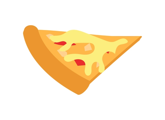 Isometric street food composition with isolated image of pizza slice vector illustration