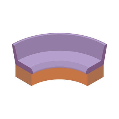 Restaurant and cafeteria interior isometric composition with isolated image of purple sofa vector illustration