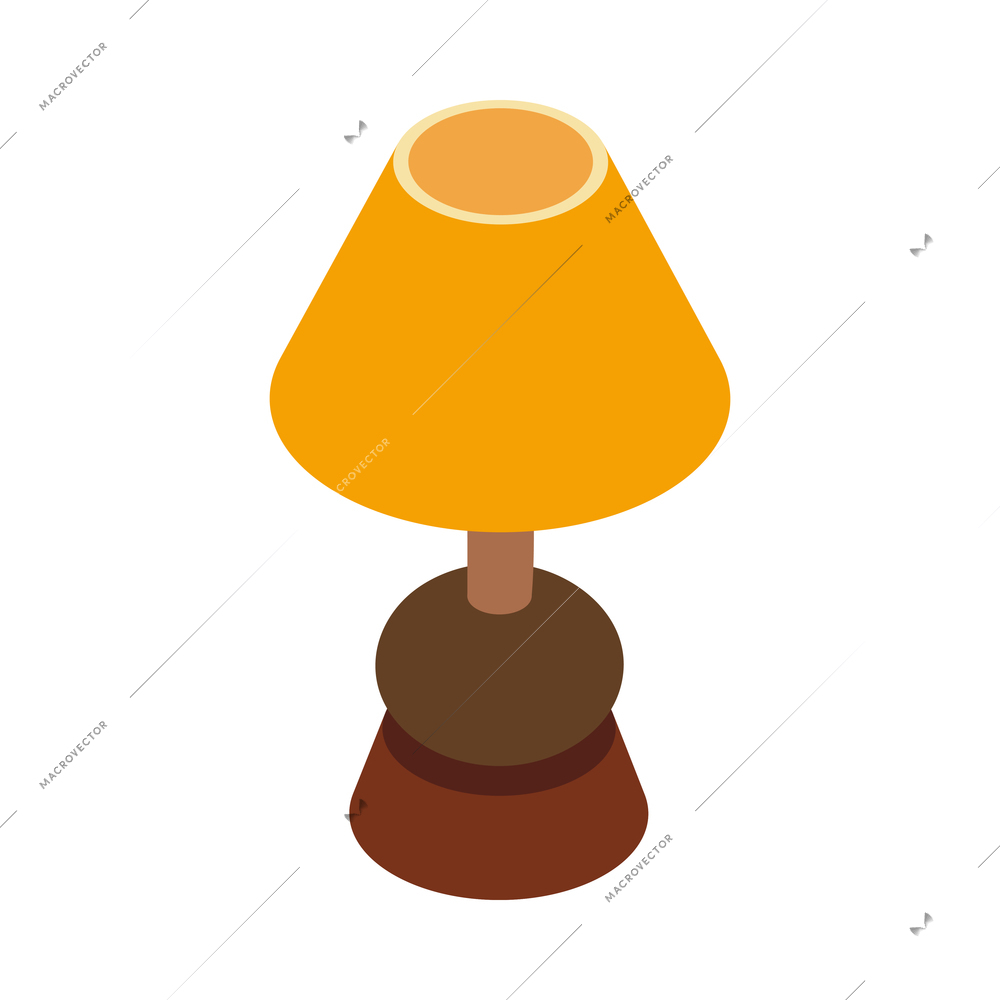 Restaurant and cafeteria interior isometric composition with isolated image of table lamp vector illustration