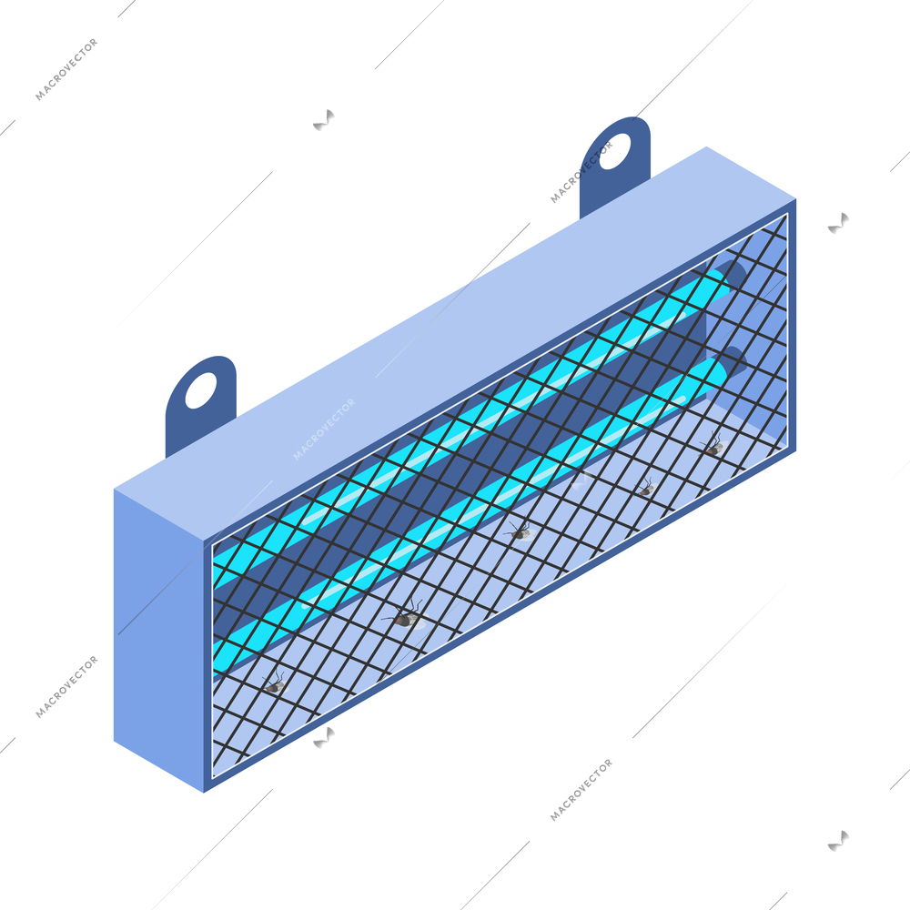 Mosquito protective composition with isolated image of lamp killing insects on blank background vector illustration