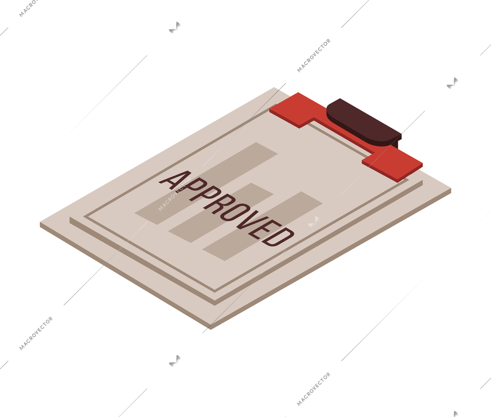 Mortgage isometric composition with isolated image of paper sheet with bar chart and text on pad vector illustration