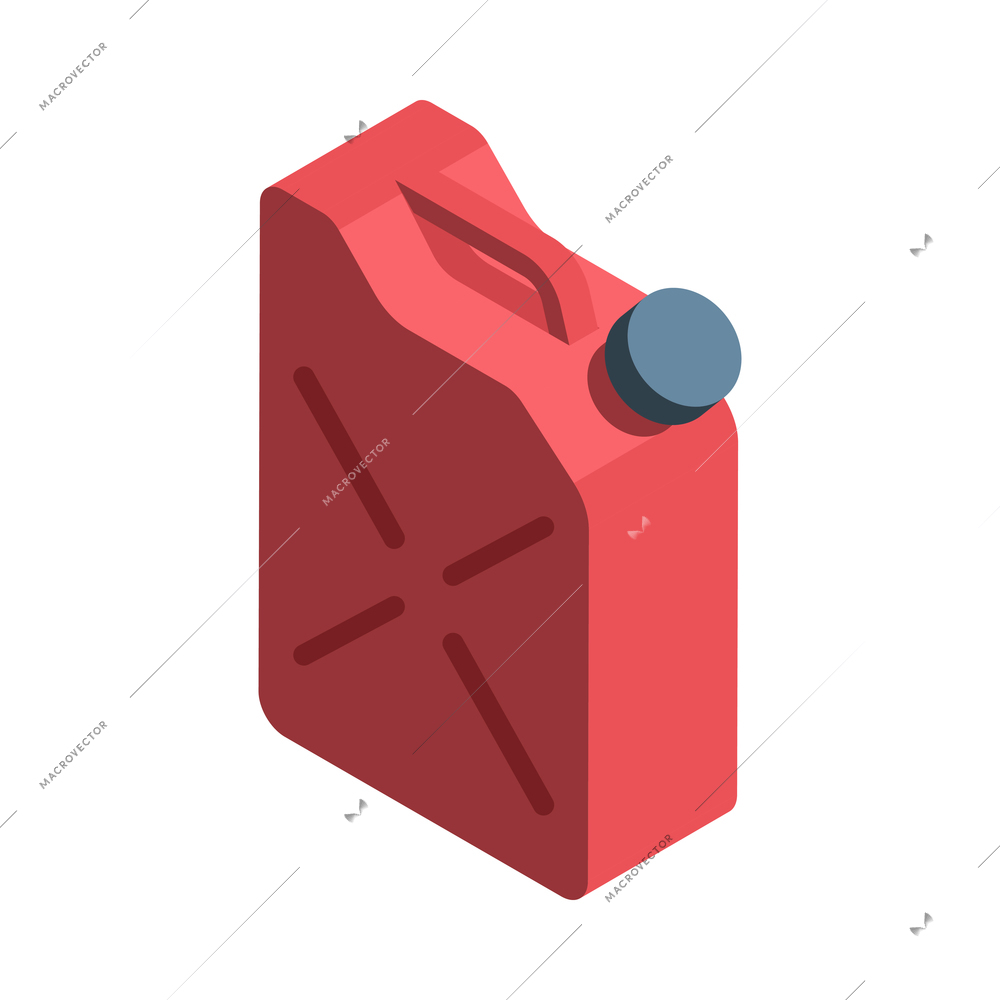 Isometric oil petroleum industry composition with isolated image of oil canister on blank background vector illustration