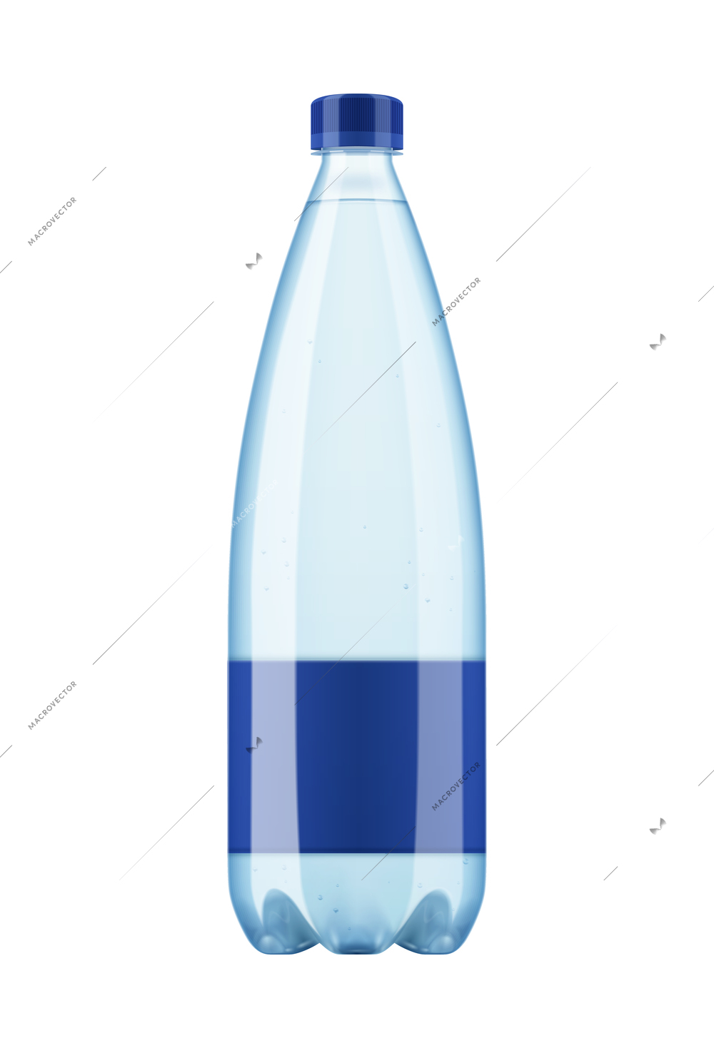 Realistic mineral water bottle composition with isolated image of plastic water bottle on blank background vector illustration