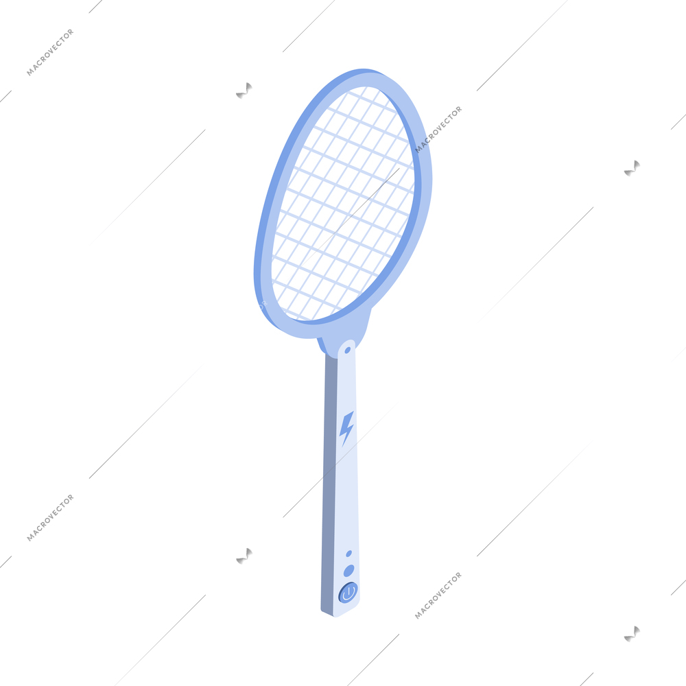 Mosquito protective composition with isolated image of fly swatter on blank background vector illustration