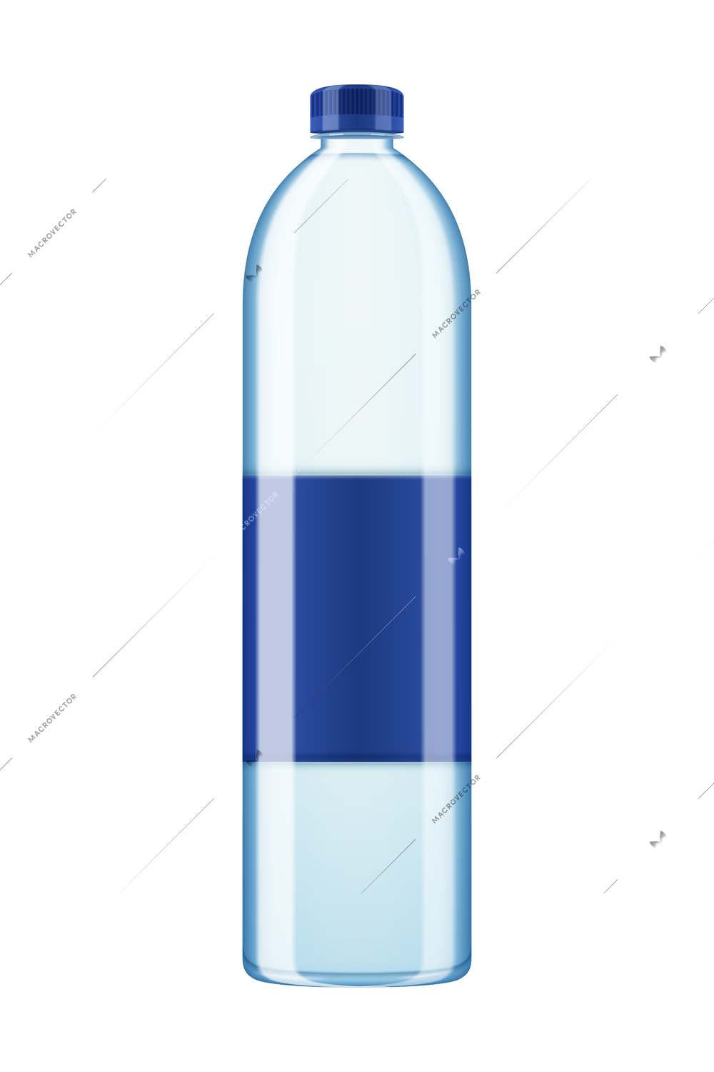 Realistic mineral water bottle composition with isolated image of plastic water bottle on blank background vector illustration