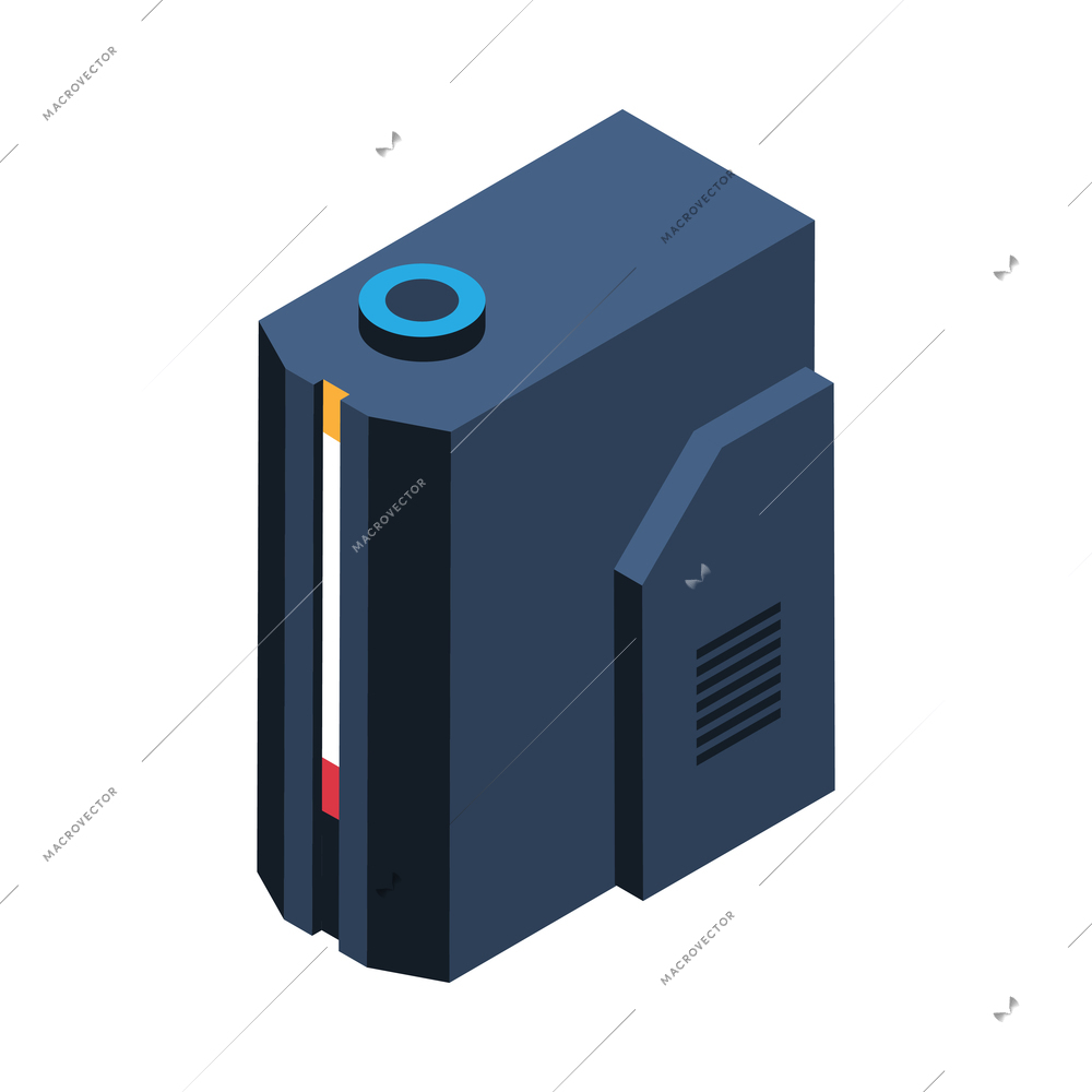 Isometric video game composition with isolated image of gaming console on blank background vector illustration