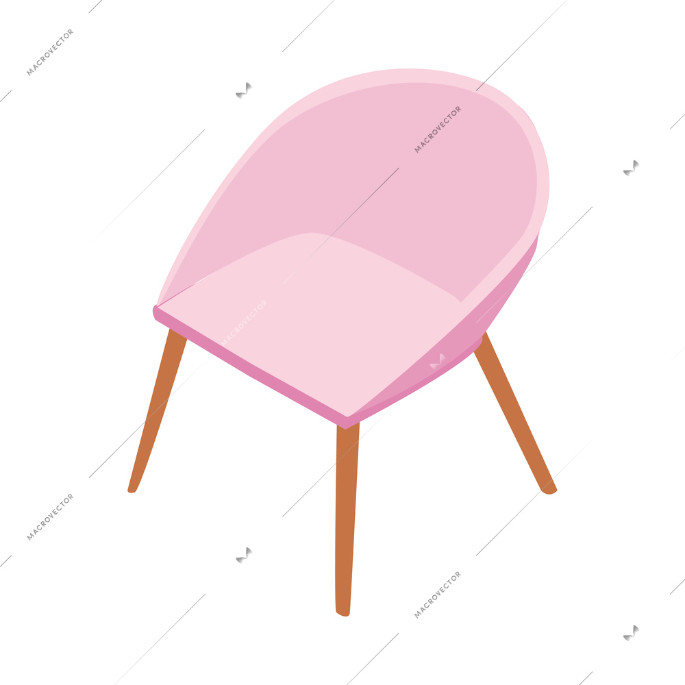 Restaurant and cafeteria interior isometric composition with isolated image of chair vector illustration