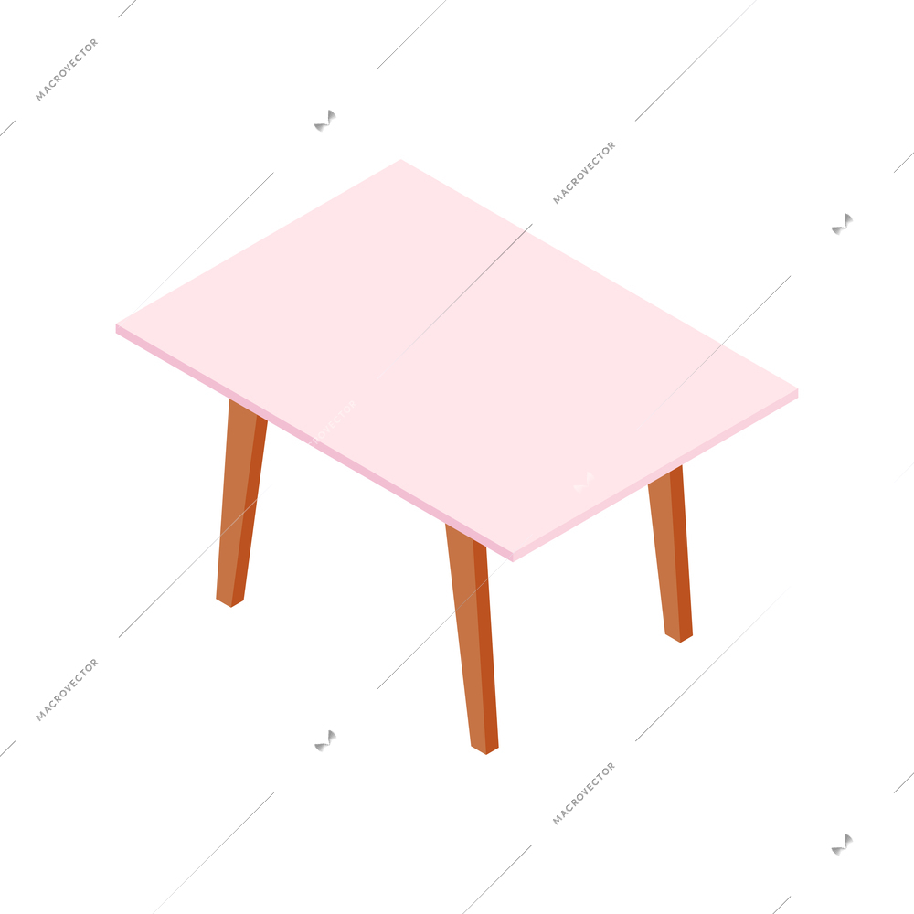 Restaurant and cafeteria interior isometric composition with isolated image of table vector illustration