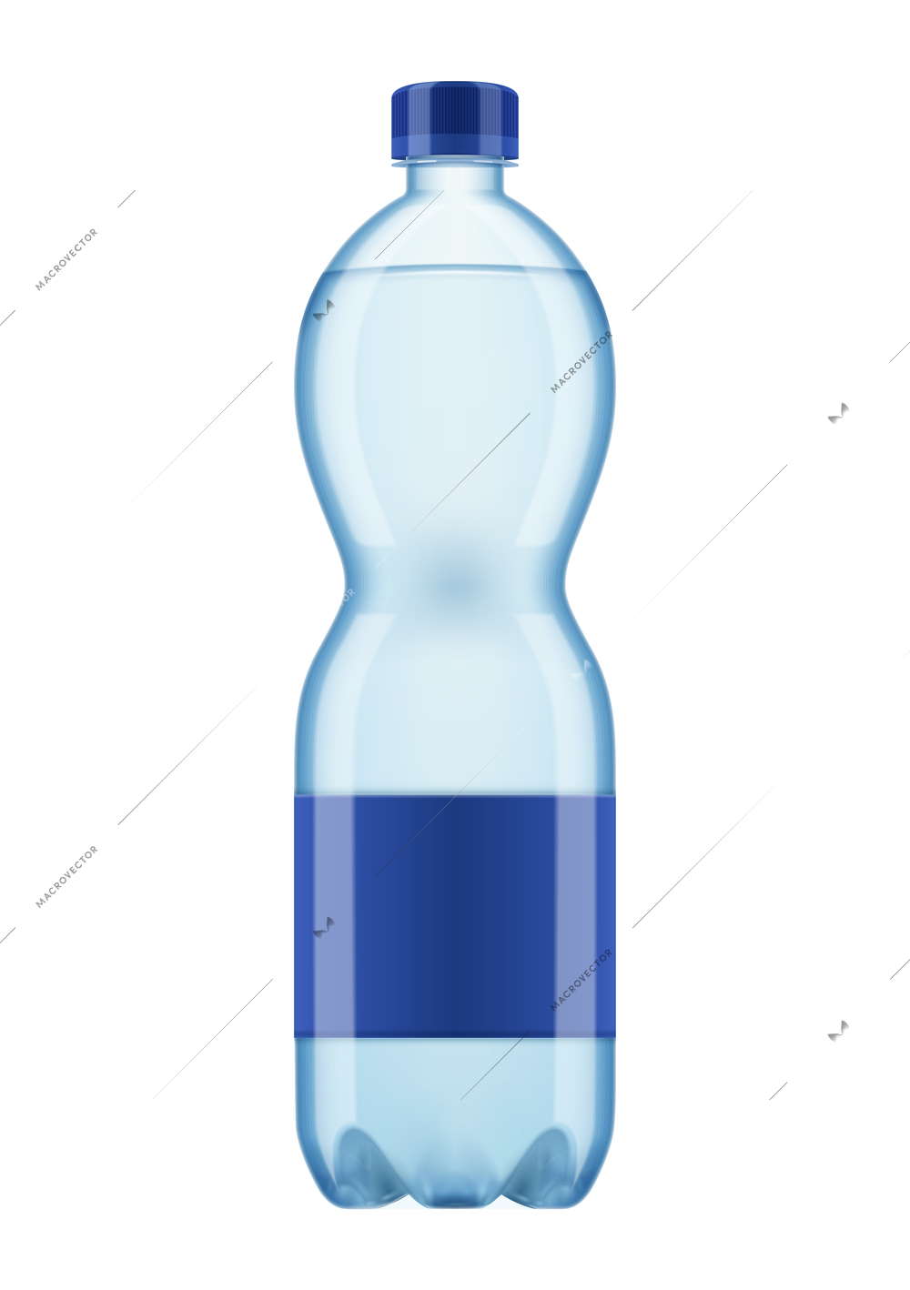 Realistic mineral water bottle composition with isolated image of plastic water bottle on blank background vector illustration