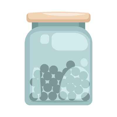 Eco zero waste sorting composition with isolated image of glossy vial with cap and pill silhouettes vector illustration