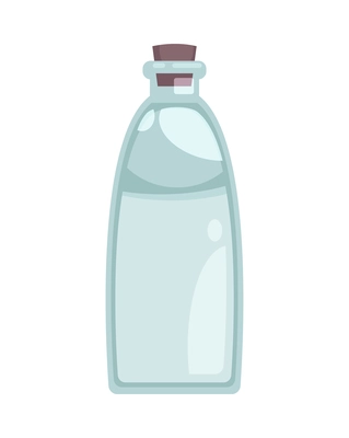 Eco zero waste sorting composition with isolated image of glass bottle of water with cork vector illustration