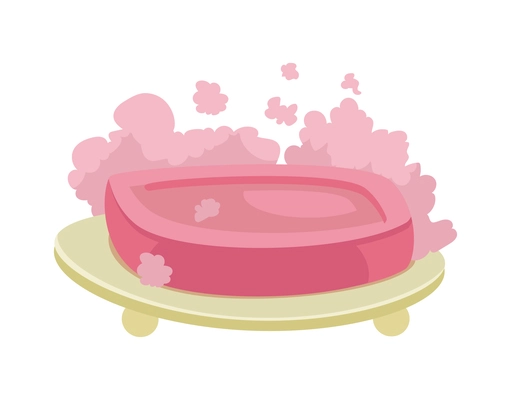 Eco zero waste sorting composition with image of pink soap on plate with foam vector illustration