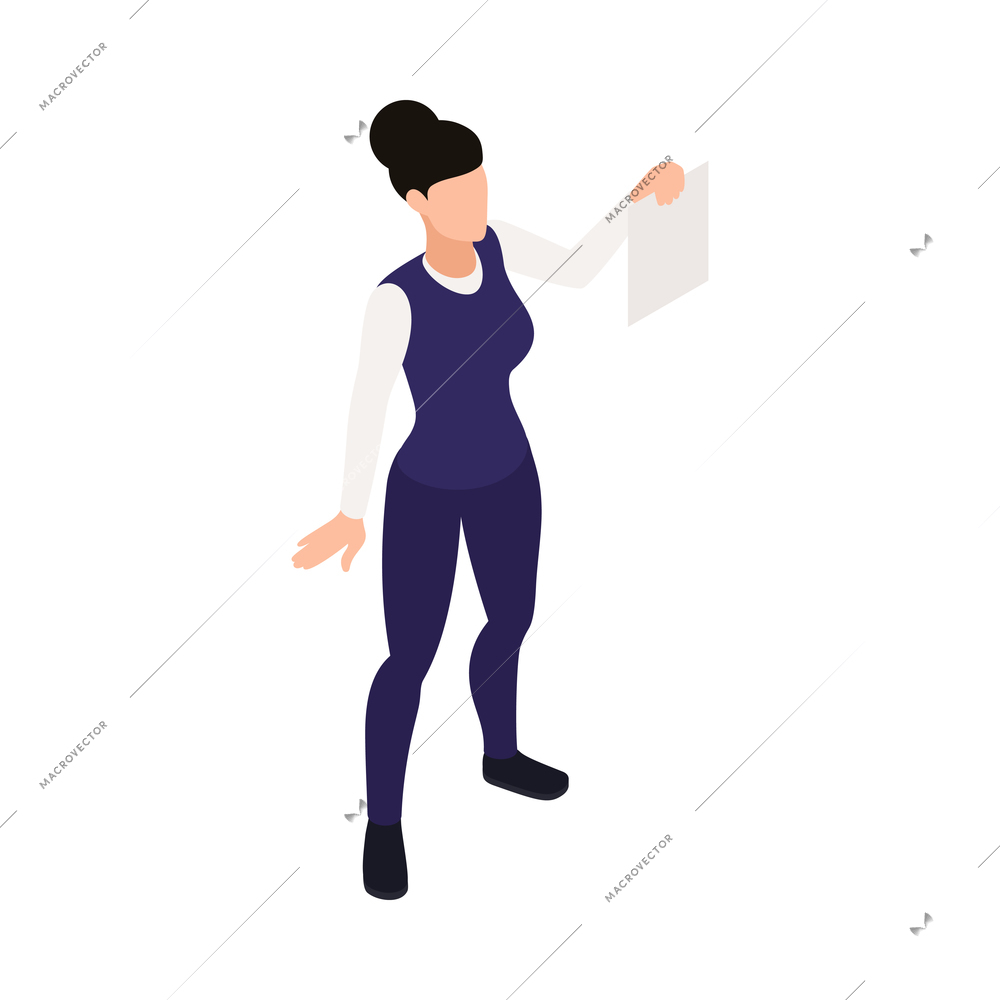 Trade labor union employee right protection composition with isometric person defending their rights holding paper vector illustration