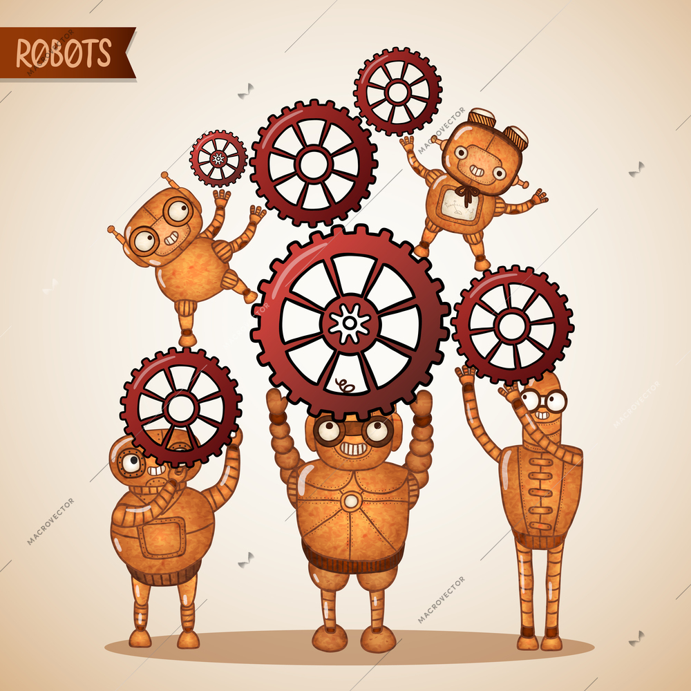 Teamwork concept with cogs and gears vector illustration