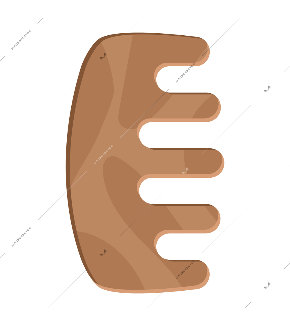 Eco zero waste sorting composition with isolated image of organic wooden comb vector illustration
