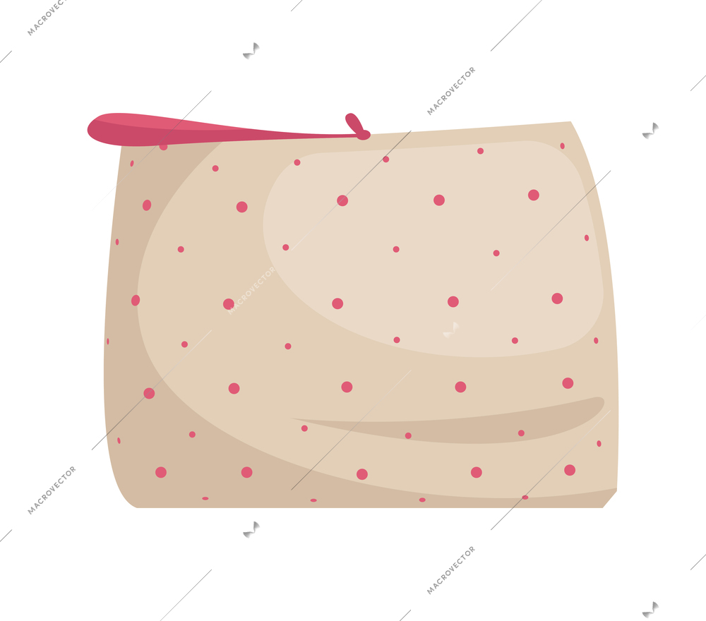 Eco zero waste sorting composition with isolated image of soft cosmetics bag vector illustration
